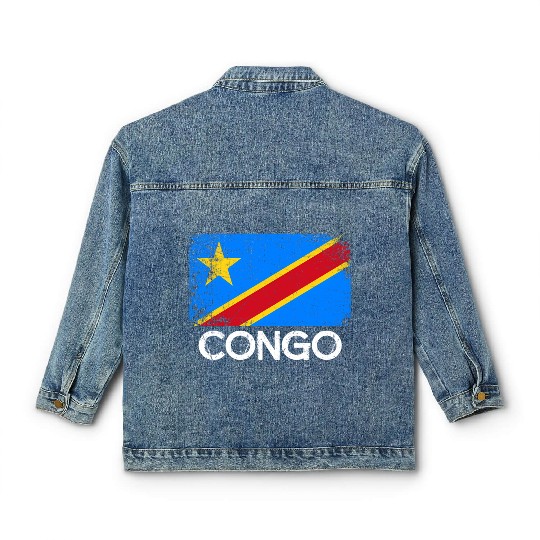 Congolese Flag Made In Congo Classic Women's Denim Jackets
