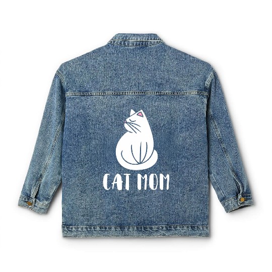 Cat Mom Kitty Cats Moms Crazy Cat Lady Classic Women's Denim Jackets