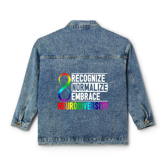 Recognize Normalize Embrace Neurodiversity Adhd Classic Women's Denim Jackets