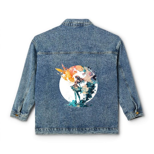 Watercolor Fairy Art Fairycore Grunge Pastel Goth Classic Women's Denim Jackets