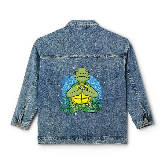 Meditating Sea Turtle Gift Yoga Zen Meditation Classic Women's Denim Jackets