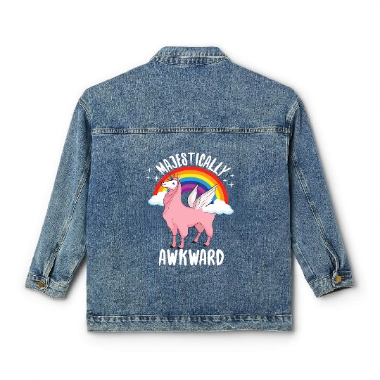Majestically Awkward Llamacorn Llama Uorn Classic Women's Denim Jackets