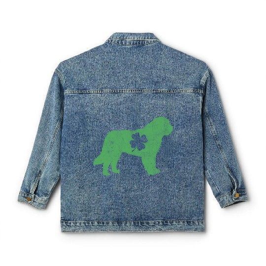 Awesome Bernard Saint Patrick'S Day Dog Dad Mom Classic Women's Denim Jackets
