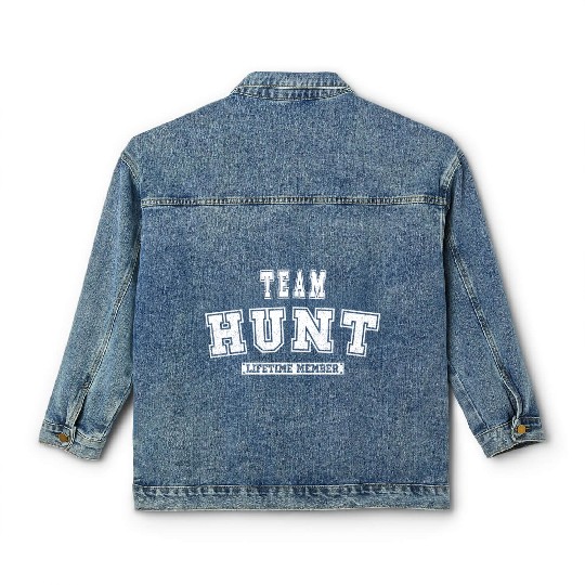 Team Hunt Lifetime Member Family Last Name Classic Women's Denim Jackets