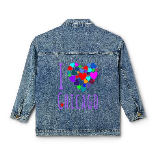 I Love Chicago Heart City Of Chicago Classic Women's Denim Jackets