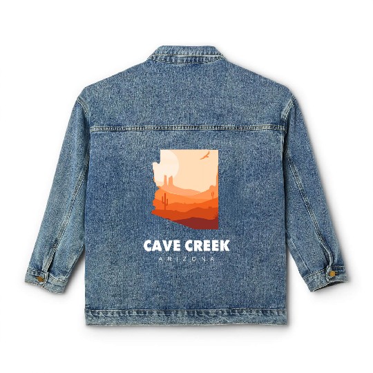 Caving Cave Creek Arizonna For Caveman Hiker Classic Women's Denim Jackets