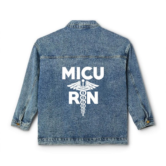 Micu Registered Nurse Intensive Care Unit Rn Staff Classic Women's Denim Jackets