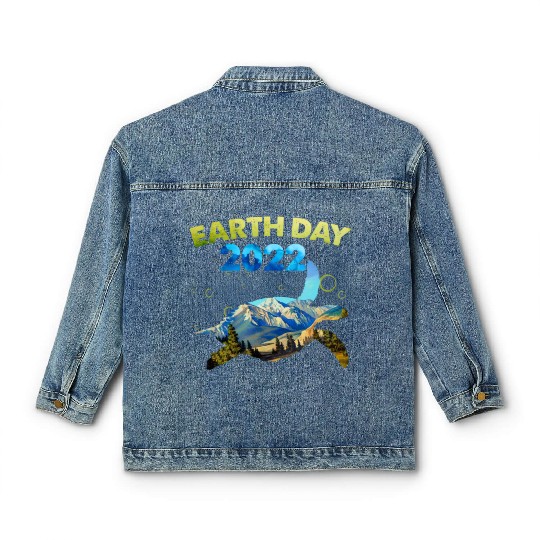 Sea Turtle Earth Day Everyday 2022 Planet World Classic Women's Denim Jackets