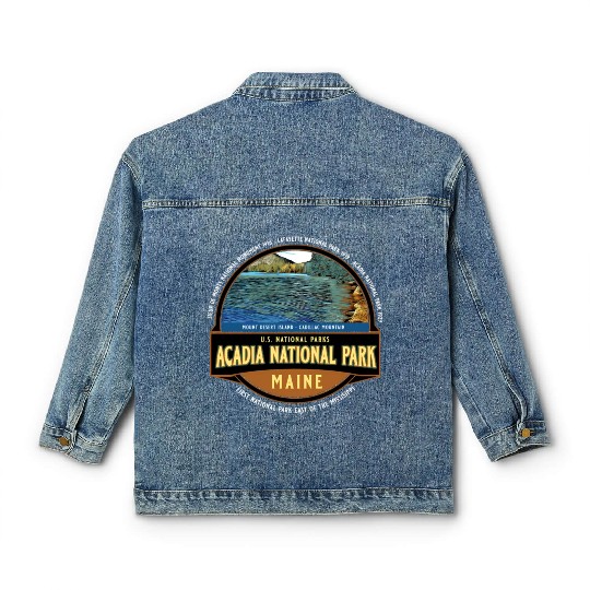 Acadia National Park Maine Vacation Classic Women's Denim Jackets