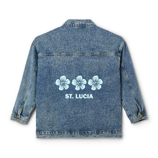 St Lucia Tropical Hibiscus Flower Classic Women's Denim Jackets