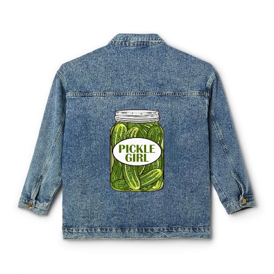 Pickle Girl Who Loves Pickles Classic Women's Denim Jackets