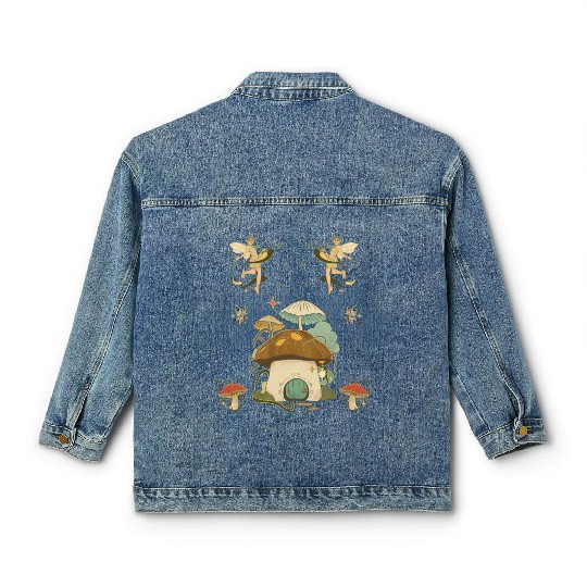 Fantasy mushroom House Elves Design Classic Women's Denim Jackets