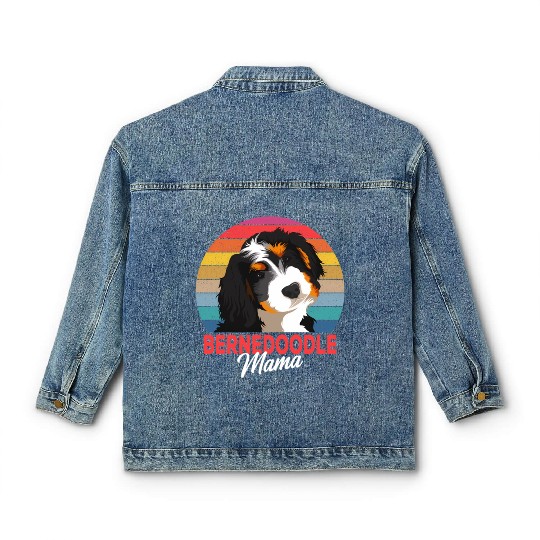 Bernedoodle Mama Dog Mom Owner Classic Women's Denim Jackets