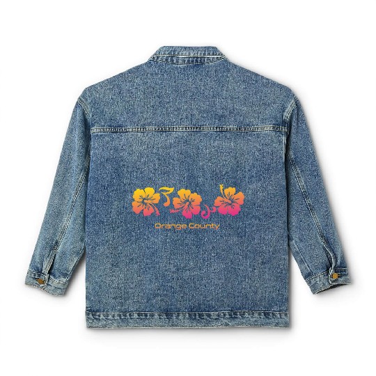 Orange County California Hibiscus Souvenir Classic Women's Denim Jackets