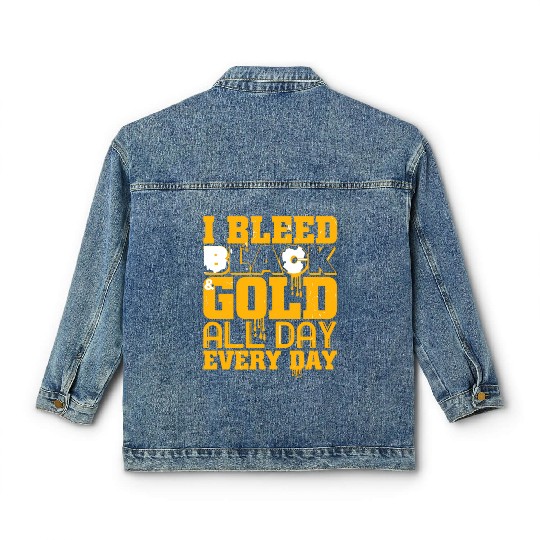 I Bleed Black And Gold Classic Women's Denim Jackets