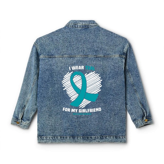 I Wear Teal For My Girlfriend Food Allergy Classic Women's Denim Jackets