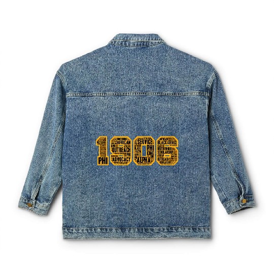 Mens Alpha African Fraternity Hand Sign 1906 Words Classic Women's Denim Jackets