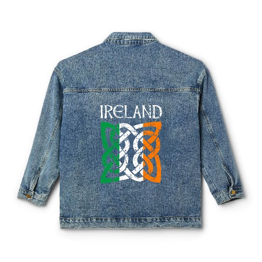 St Patric Day Celtic Knot Ireland Classic Women's Denim Jackets