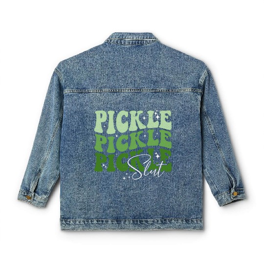 Pickle Slut Pickle Slut Who Loves Pickles Apaprel Classic Women's Denim Jackets