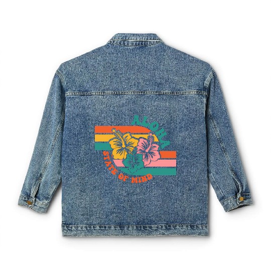 Aloha Hawaiian Islands Hawaii Surf Hibiscus Classic Women's Denim Jackets