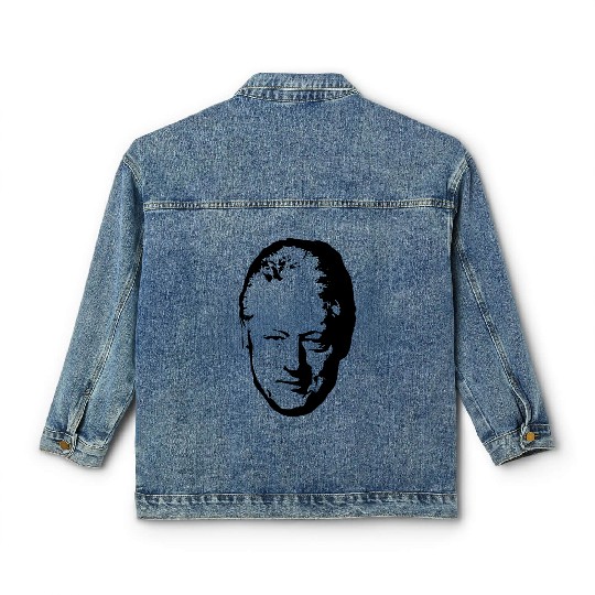 Bill Clinton Black On White Pop Art Classic Women's Denim Jackets