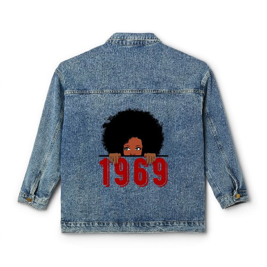 Black Queen Born In 1969 50Th Awesome Classic Women's Denim Jackets