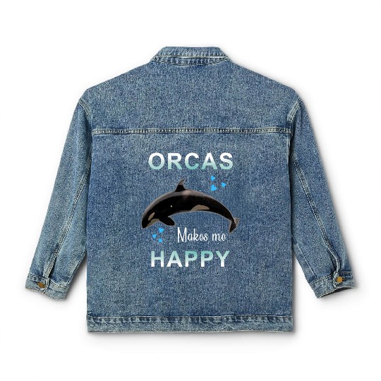 Orcas Make Me Happy Killer Whale Classic Women's Denim Jackets