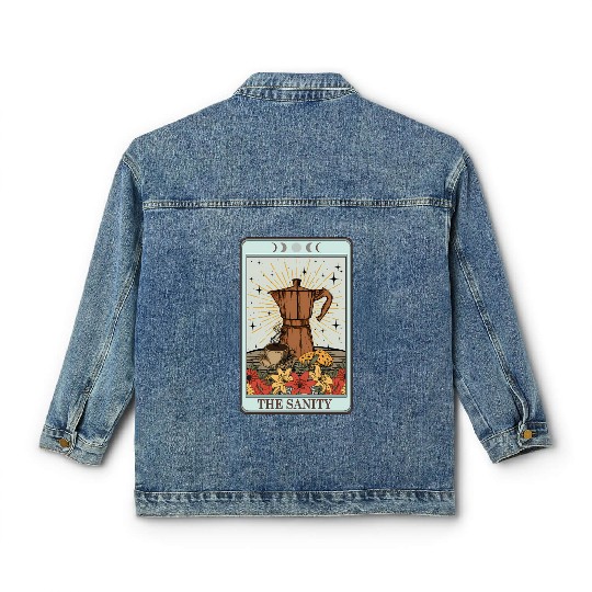Coffee Tarot Card The Sanity Classic Women's Denim Jackets
