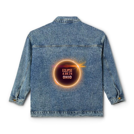 Ohio Total Solar Eclipse 04082024 Totality Phases Classic Women's Denim Jackets