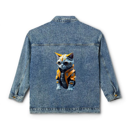 Cyberpunk Cat Classic Women's Denim Jackets