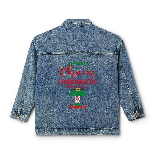 Christmas Chaos Coordinator Teacher Life Funny Classic Women's Denim Jackets