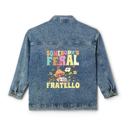 Somebody's Feral Fratello Italian Brother Opossum Classic Women's Denim Jackets