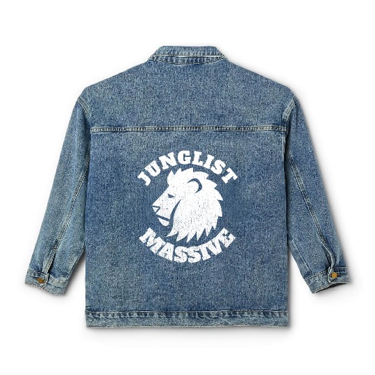 Junglist Music DnB EDM Drum N Bass Lion Classic Women's Denim Jackets