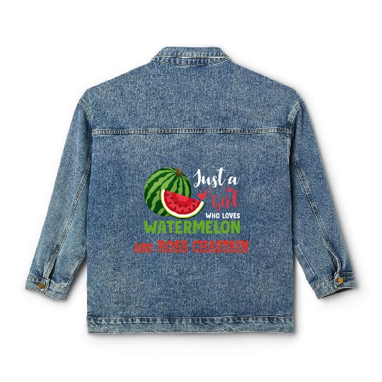 Just A Who Loves Watermelon And Ross Chastain Classic Women's Denim Jackets