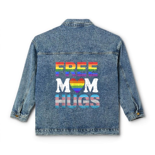 Free Mom Hugs LGBT Pride Free Brother Hugs Classic Women's Denim Jackets