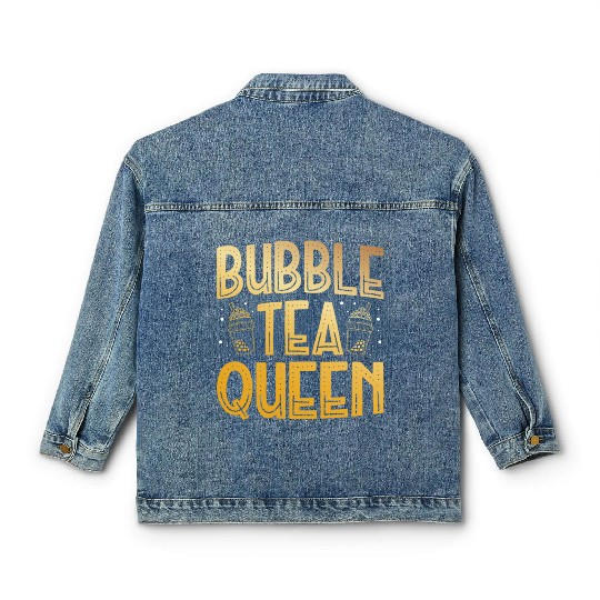Bubble Tea Queen Boba Tea Drinker Korean Drink Classic Women's Denim Jackets