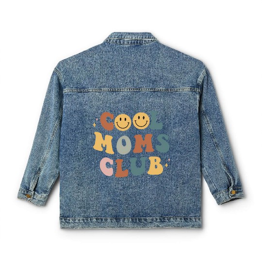 Moms Club On Back Print Classic Women's Denim Jackets