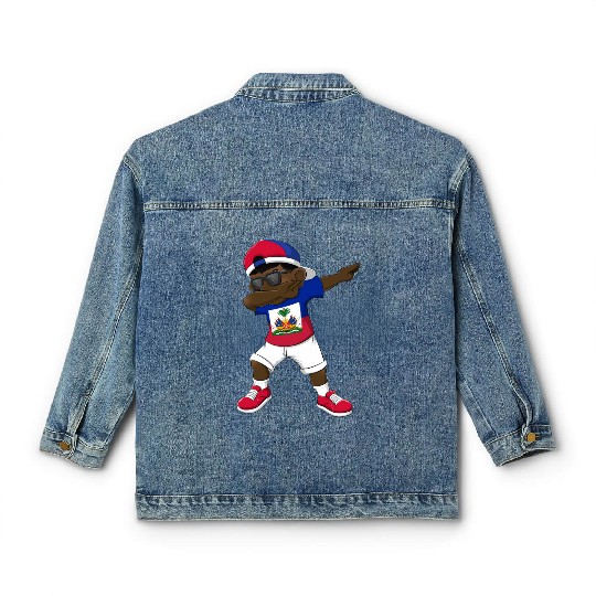 Dabbing Haitian Haiti Flag Dab Dance Classic Women's Denim Jackets