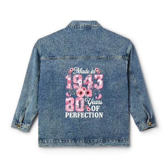 80 Made In 1943 Floral 80Th Classic Women's Denim Jackets