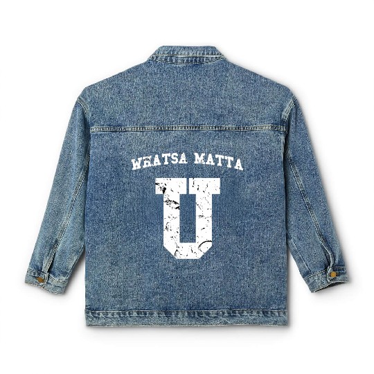 Whatsamatta U Fake College University Jersey Classic Women's Denim Jackets