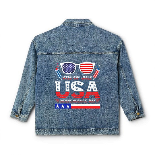 4th July USA Independence Day All American Pride Classic Women's Denim Jackets
