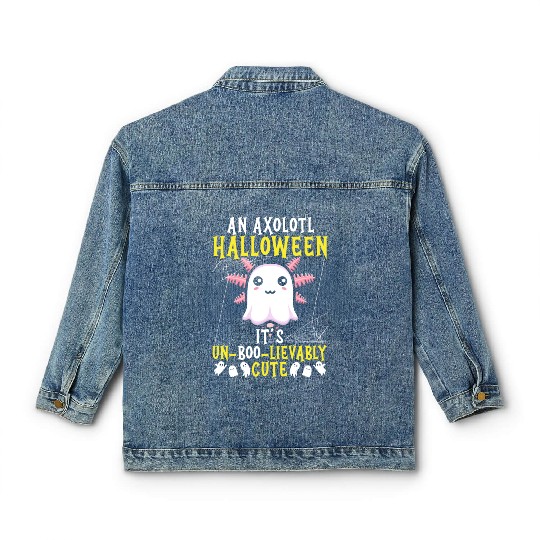 Axolotl Halloween Trick Or Treat Amphibian Axolotl Classic Women's Denim Jackets