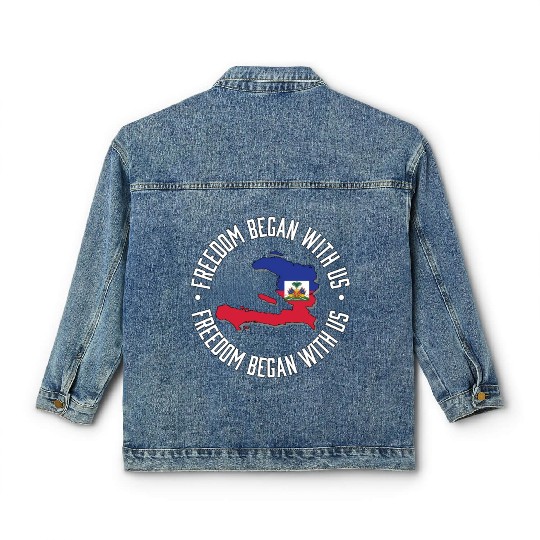Freedom Began With Us Haiti Heritage Month Classic Women's Denim Jackets