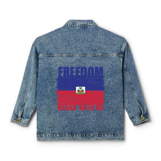 Haiti Heritage Month Freedom Began With Us Proud Classic Women's Denim Jackets