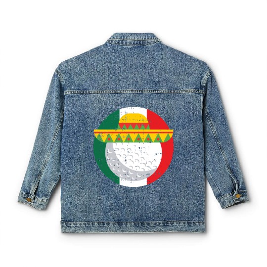 Cinco De Mayo Mexico Golf Ball Funny Mexican s Classic Women's Denim Jackets