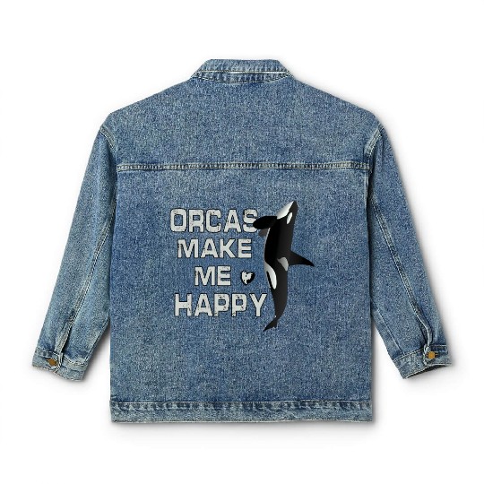 Orcas Make Me Happy Killer Whale Classic Women's Denim Jackets