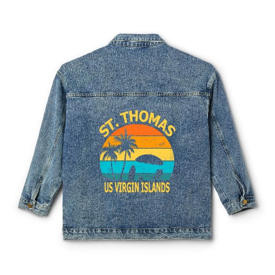 Travel St Thomas Us Virgin Islands Vacation Souven Classic Women's Denim Jackets