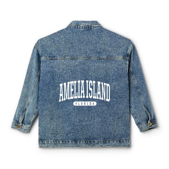 College Style Amelia Island Florida Classic Women's Denim Jackets