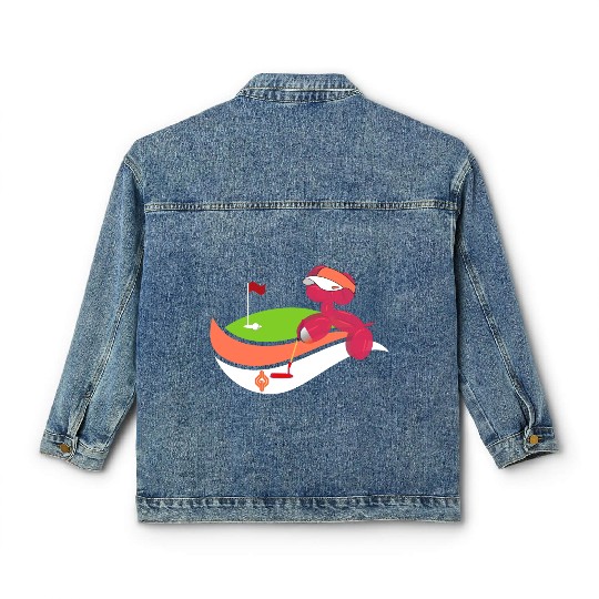 Summer Golf Balloon Dog Classic Women's Denim Jackets