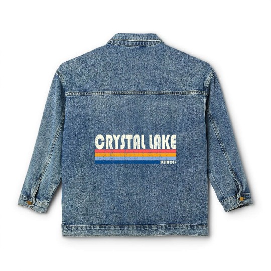 70S 80S Style Crystal Lake Il Classic Women's Denim Jackets
